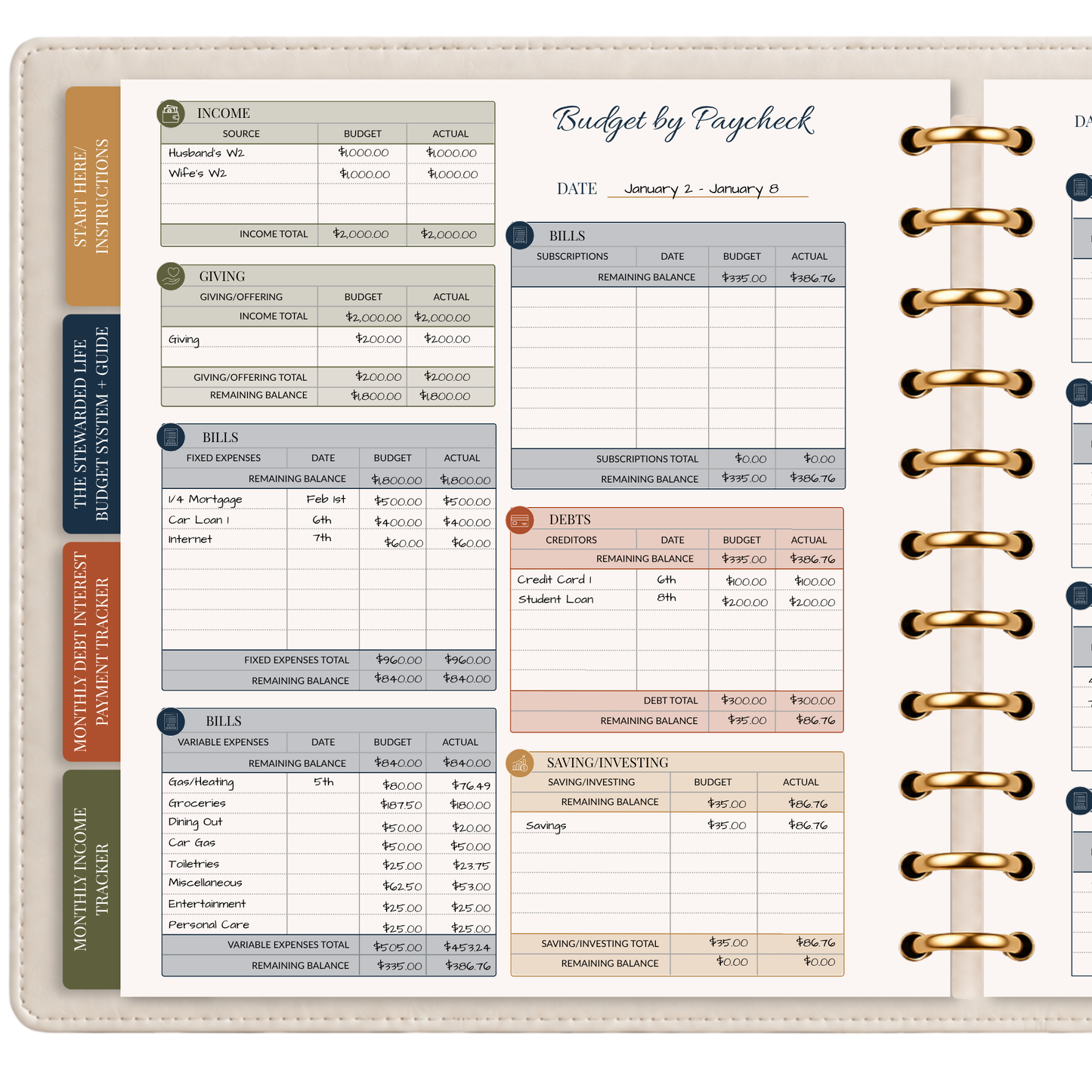 The Stewarded Life™ Budget Planner + System Guide